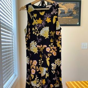 Loft petite black floral dress